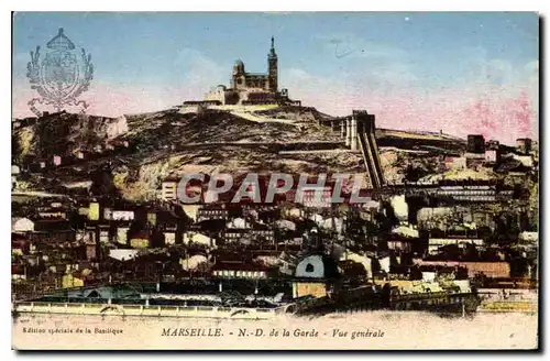 Cartes postales Marseille N D de la Garde vue generale