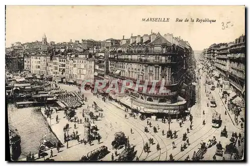 Ansichtskarte AK Marseille rue de la republique Tramways Bateaux