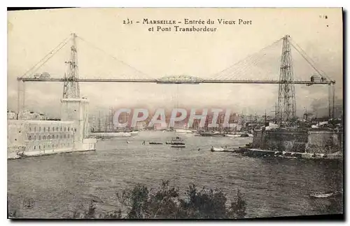 Cartes postales Marseille Entree du Vieux Port et Pont Transbordeur