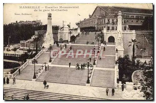 Cartes postales Marseille Escalier Monumental de la gare St Charles