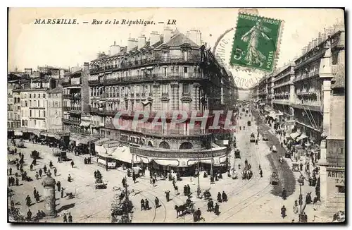 Ansichtskarte AK Marseille Rue de la Republique Tramways