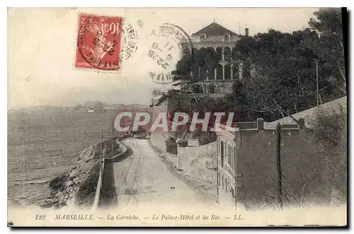 Ansichtskarte AK Marseille La Corniche Le Palace Hotel et les Iles Tramway