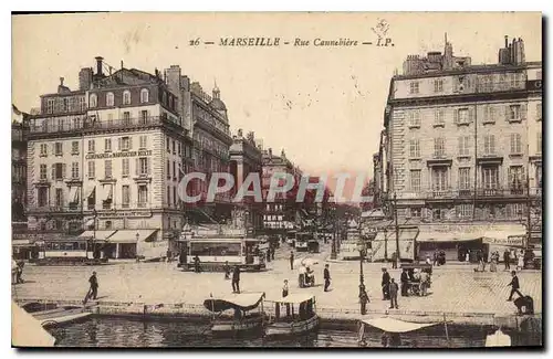 Cartes postales Marseille Rue Cannebiere tramway