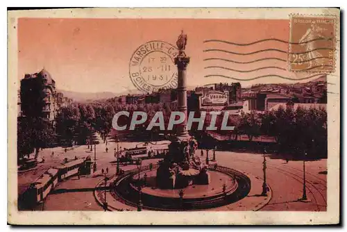 Cartes postales Marseille Place Castellane et Fountaine Cantini Tramway