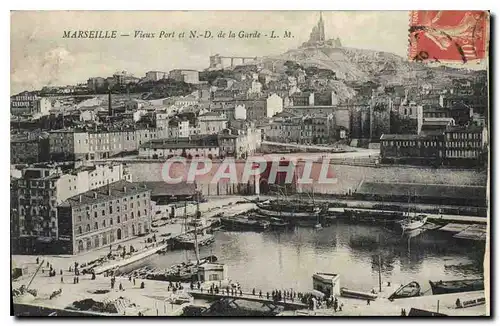 Cartes postales Marseille vieux port et N D de la Garde