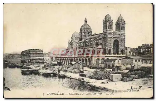 Cartes postales Marseille cathedrale et canal St Jean