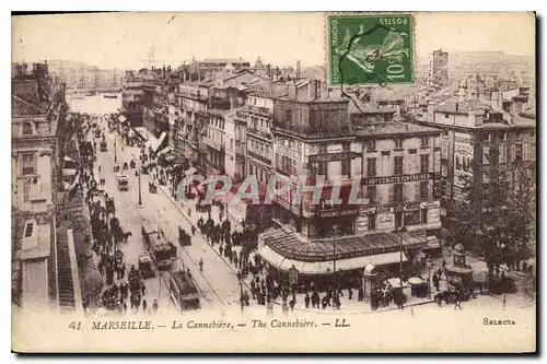 Ansichtskarte AK Marseille La Cannebiere Tramway