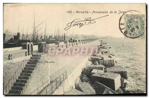 Cartes postales Marseille Promenade de la Jetee Bateaux