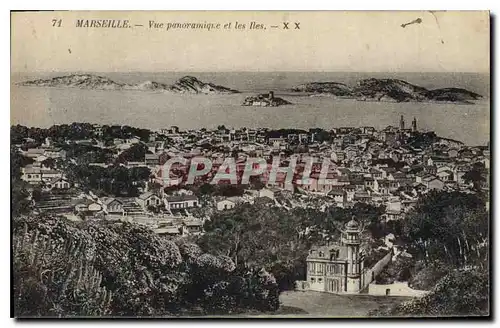 Ansichtskarte AK Marseille Vue panoramique et les Iles