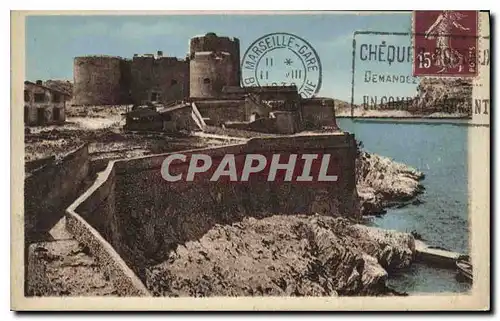 Ansichtskarte AK Marseille le chateau d'If une vue generale du Donjon historique au loin les iles du Frioul
