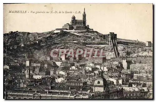 Cartes postales Marseille vue generale sur N D de la Garde