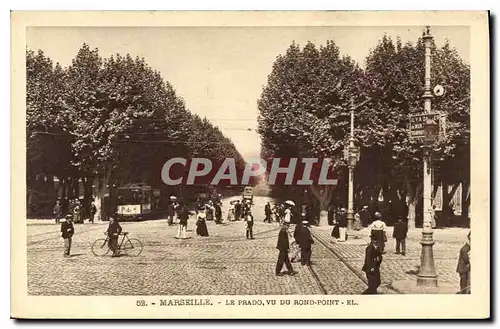 Cartes postales Marseille le Prado vu du Rond Point Tramway