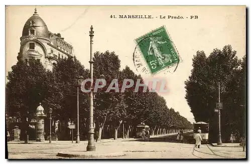 Ansichtskarte AK Marseille le Prado Tramway