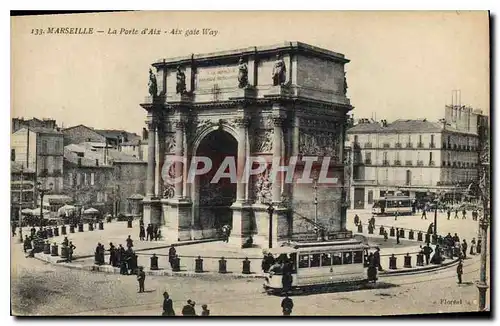 Ansichtskarte AK Marseille la Porte d'Aix Tramway