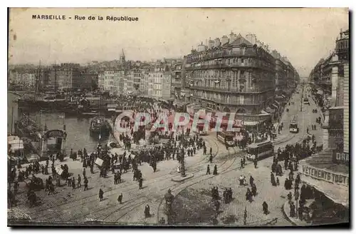 Cartes postales Marseille Rue de la Republique Tramway