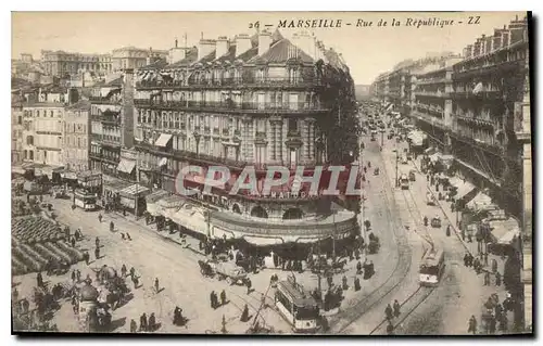 Cartes postales Marseille Rue de la Republique Tramway