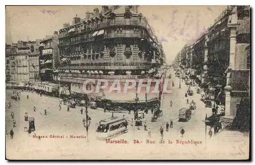 Cartes postales Marseille Rue de la Republique Tramway