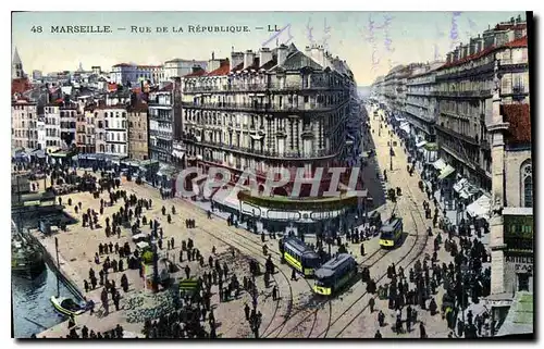 Cartes postales Marseille Rue de la Republique Tramway