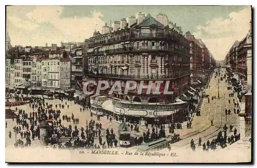 Cartes postales Marseille Rue de la Republique Tramway