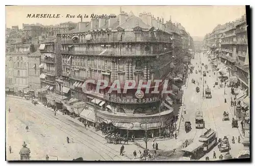 Cartes postales Marseille Rue de la Republique Tramway