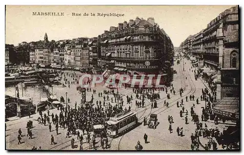 Cartes postales Marseille Rue de la Republique Tramway