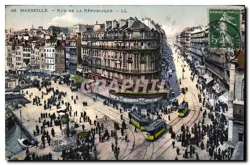 Cartes postales Marseille Rue de la Republique Tramway