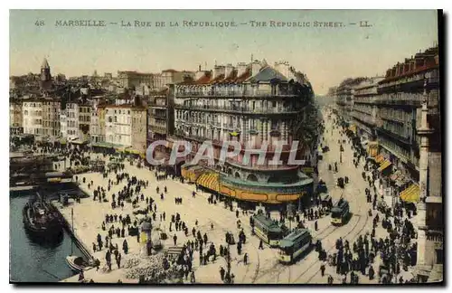 Cartes postales Marseille la Rue de la Republique Tramway