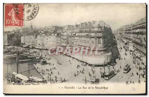 Cartes postales Marseille la Rue de la Republique Tramway