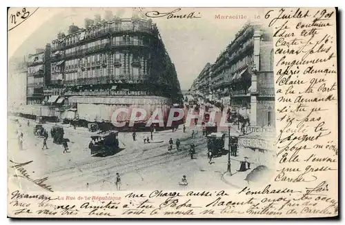 Cartes postales Marseille la Rue de la Republique Tramway