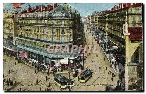 Cartes postales Marseille la Rue de la Republique Tramway