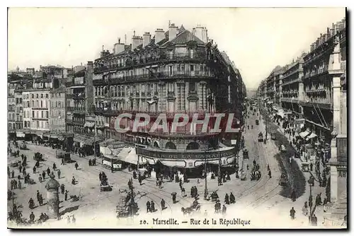 Cartes postales Marseille Rue de la Republique Tramway