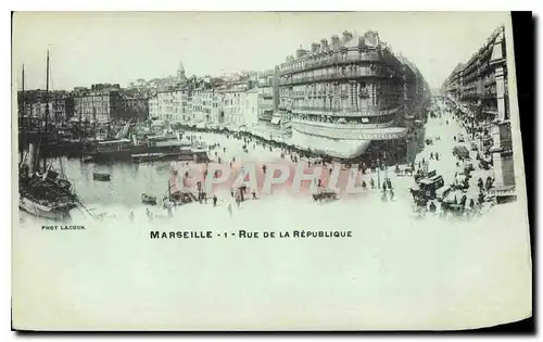 Cartes postales Marseille Rue de la Republique Tramway