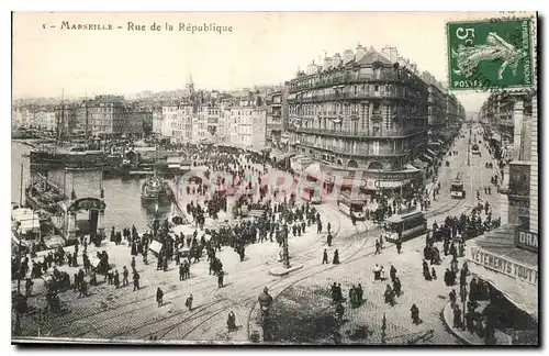 Cartes postales Marseille Rue de la Republique Tramway