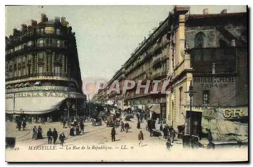 Cartes postales Marseille Rue de la Republique Tramway