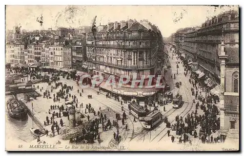 Cartes postales Marseille Rue de la Republique Tramway