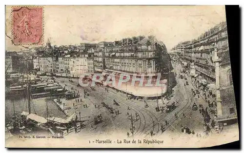 Cartes postales Marseille Rue de la Republique Tramway