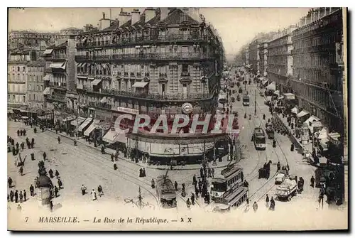 Cartes postales Marseille Rue de la Republique Tramway