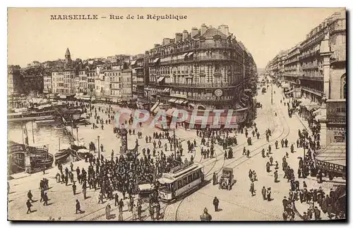 Cartes postales Marseille Rue de la Republique Tramway