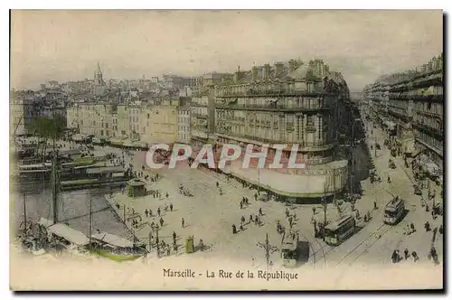 Cartes postales Marseille la Rue de la Republique Tramway