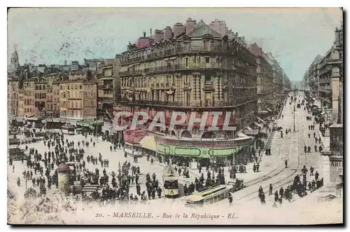 Ansichtskarte AK Marseille Rue de la Republique Tramway