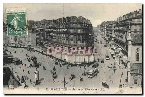 Cartes postales Marseille Rue de la Republique Tramway