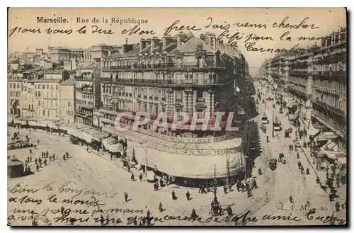 Cartes postales Marseille Rue de la Republique Tramway