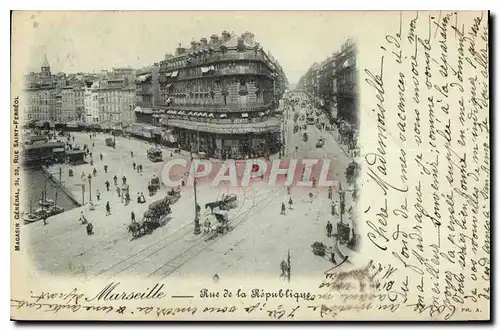 Cartes postales Marseille Rue de la Republique Tramway