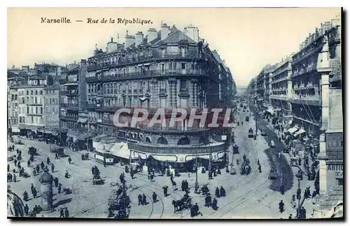 Ansichtskarte AK Marseille Rue de la Republique Tramway