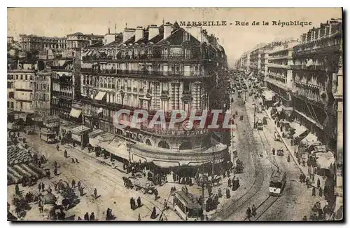 Cartes postales Marseille Rue de la Republique Tramway