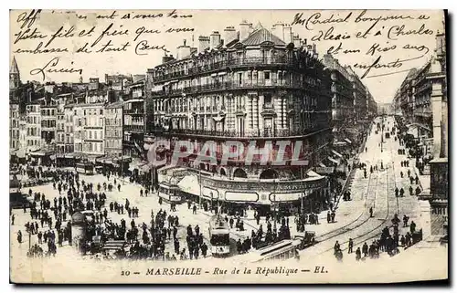 Cartes postales Marseille Rue de la Republique Tramway