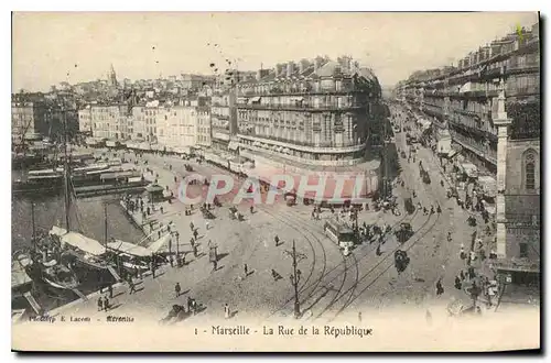 Cartes postales Marseille la Rue de la Republique Tramway