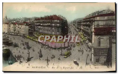 Cartes postales Marseille Rue de la Republique Tramway