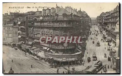 Cartes postales Marseille Rue de la Republique Tramway