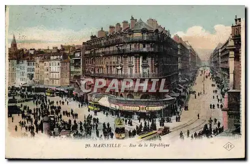 Cartes postales Marseille Rue de la Republique Tramway